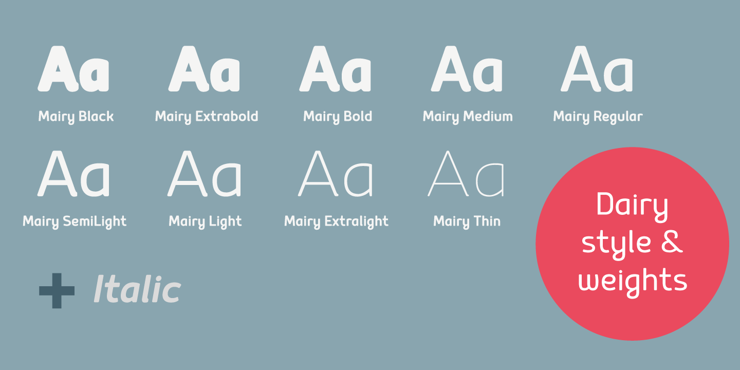 Mairy Medium Italic Font preview
